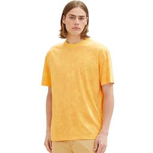 TOM TAILOR Denim Heren 1036466 T-shirt, 31890-Yellow Soft Batik Print, XS, 31890 - Yellow Soft Batik Print, XS