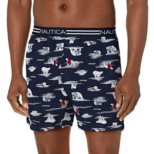 Nautica Men's Classic Cotton Loose Knit Boxer, Polar Bears-Peacoat, Small