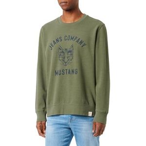 MUSTANG Heren Style Ben Modern Crewneck Sweatshirt, Beetle 6414, L