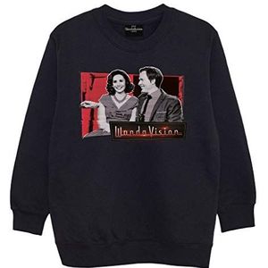 Marvel WandaVision Wanda & Vision Crewneck sweatshirt, Kinderen, 116-170, Schwarz, Officiële Koopwaar