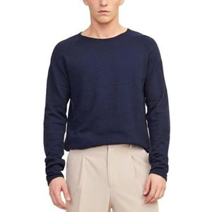 JACK & JONES Jjelinen Knit Crew Neck Sn, navy blazer, S