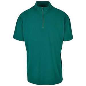 Urban Classics Heren Boxy Zip Pique Tee T-shirt, groen, XXL