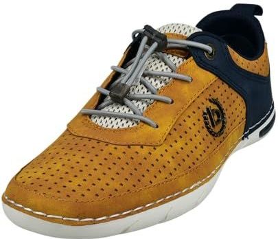 bugatti - ASG03 - Sportieve Veterschoen - Marine - Geel - Wit