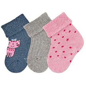 Sterntaler Baby- en meisjessokken, 3-delige set, inktblauw gemêleerd, normaal