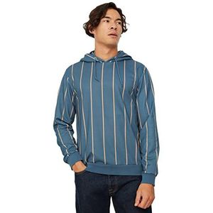Trendyol Heren Navy Blue Male Regular Fit Hooded Sweatshirt, S