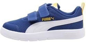 PUMA Unisex Courtflex V3 Mesh Ps Sneaker voor kinderen, Clyde Royal PUMA Wit Zonnig Geel, 29 EU