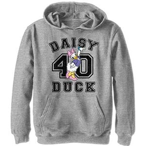 Disney Characters Daisy Duck Collegiate Boy's Hooded Pullover Fleece, Athletic Heather, Small, Athletic Heather, S