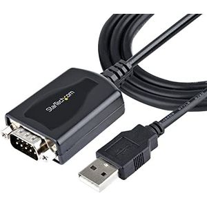 StarTech.com 1m USB Serial Converter Kabel, USB naar Serieel met COM Poort Retention, DB9 Male RS232 naar USB, USB naar Serial Adapter voor PLC/Printer/Scanner, Windows/Mac (1P3FPC-USB-SERIAL)