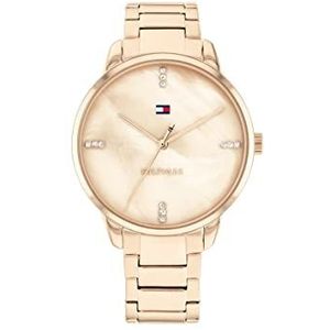 Tommy Hilfiger Vrouwen analoog quartz horloge met roestvrij stalen band 1782545, Anjer Gouden Parelmoer