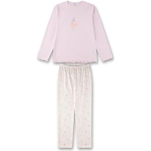 Sanetta Meisjespyjama, roze, hoogwaardige en comfortabele pyjama van katoen-modal-mix voor meisjes, lange mouwen, pyjama met Mille-Fleurs-allover | pyjamaset voor meisjes, roze, 164 cm