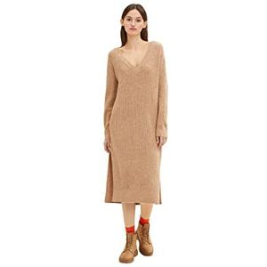 TOM TAILOR Denim Dames gebreide jurk 1034420, 30876 - Cinnamon Brown Melange, S