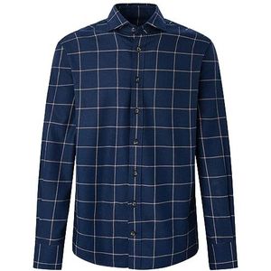 Hackett London Flanellen Raamruit Heren Shirt, Blauw (zwart), XL