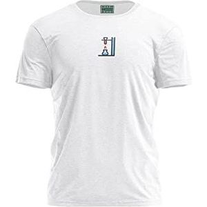 Bona Basics, Digitaal bedrukt, basic T-shirt voor heren,%100 katoen, wit, casual, herentops, maat: L, Wit, L