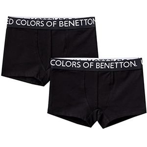 United Colors of Benetton 2 boxershorts 3MC10X230 ondergoed set, zwart 901, S kinderen, Zwart 901, S