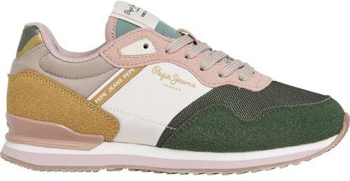 Pepe Jeans London Bet G Sneak, Groen (Forest Khaki Groen), 13.5 UK, Groen bos kaki groen, 13.5 UK