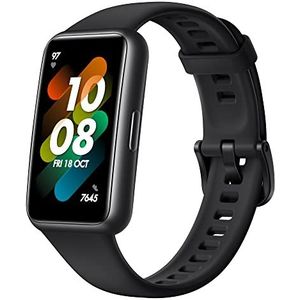 HUAWEI Band 7 Smartwatch gezondheids- en fitnesstracker, smal scherm, 2 weken batterijduur, SpO2- en hartslagmonitor, slaaptracking, stressbewaking, Duitse versie, zwart