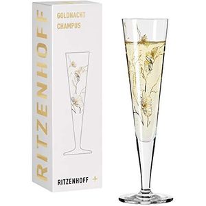 Ritzenhoff 1078277 champagneglas, 200 ml, serie Goldnacht nr. 7, elegant designstuk met echt goud, Made in Germany