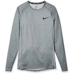 Nike Men's M NP TOP LS TIGHT T-shirt met lange mouwen, rook grijs/lt rook grijs/(zwart)