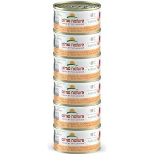 almo nature HFC Natural Megapack, natvoer voor katten, tonijn en garnalen, 6 blikjes à 70 g