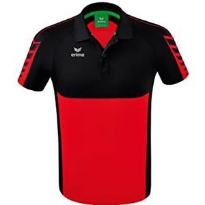 Erima Unisex Six Wings Sport Polo Shirt, rood/zwart, S