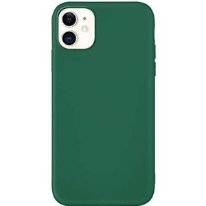 FEFLO iPhone 11 hoesje, valbescherming, antislip, zacht mat TPU plastic, ultradun telefoonhoesje (zwartgroen)
