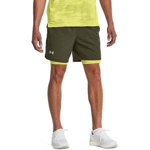 Under Armour Heren Shorts, Marine Od Green/Lime Yellow/Reflecterend, S/M