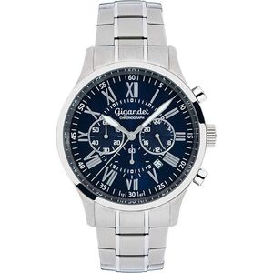 Gigandet Heren analoog Japans kwartsuurwerk horloge met roestvrij stalen armband 6VNAG47NE/001, blauw
