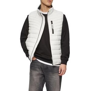 Sportief gewatteerd vest met contrasterende details | 360° rond zicht, lichtgrijs, M