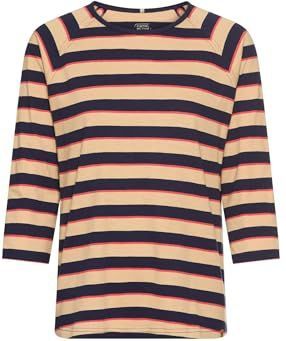 camel active - T-shirt - Karamel - 3/4-mouwen - Strepenpatroon