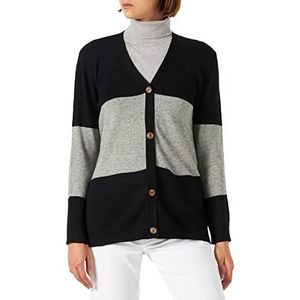 ONLY Dames ONLLESLY L/S Button Vest EX KNT Gebreide jas, Zwart/Stripes: MGM/Zwart, S, zwart/strips: mgm/zwart, S