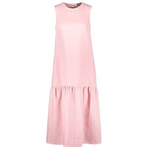 Taifun Mouwloze jurk van lyocell-linnen mix, mouwloos, jurk zonder mouwen, korte midi-jurk, effen kuitlengte, roze (poeder), 38