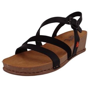 Art 1930 I Live damessandalen met sleehak, Total Black, maat 38, Totaal zwart, 38 EU