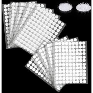 Vinabo 1080 Stuks Krasstickers Rond, Klittenband Punten 540 Paar 10 mm, Kleefpunten, Haken en Krullen, Zelfklevend Krasstickers Voor doe-het-zelf, Handwerk enz