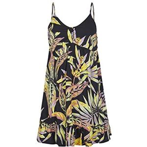 O'NEILL Malu Beach Dress 39033 Black Tropical Flower, Regular voor dames, 39033 Black Tropical Flower, XS/S
