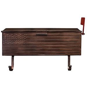 Oakland Living AZ620-COPPER Koper patriottische metalen uitgaande postvlag en krantenhangers wandmontage brievenbus