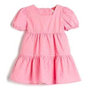 Koton Babygirls Cutwork Geborduurde Sequare Neck Cotton Dress, roze (274), 6-9 Monate