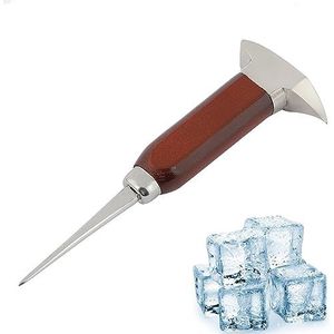 Duokon 6.7 inch roestvrijstalen ijsprikker met veiligheid houten handvat, ijsblokje cocktailgereedschap voor keukenbars