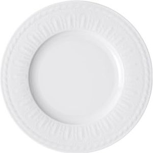 Villeroy & Boch Cellini platte borden, filigraan reliëf-versieringen op het bord, premium porselein, 12,5 cm, wit