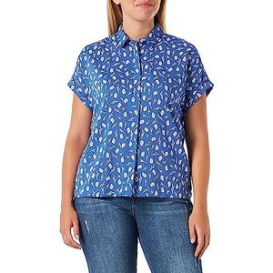 MUSTANG Dames Style ELSA Basic Blouse Blouse, 2312_Discharge_Blue 12440, 52, 2312_discharge_blue 12440, 52 Grote maten