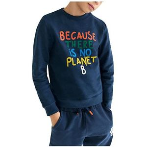 ECOALF, Sienalf Sweatshirt voor kinderen, van katoen, gerecyclede stof, katoenen sweatshirt voor kinderen, lange mouwen, basic sweatshirt, Indigo Blauw, 12 jaar