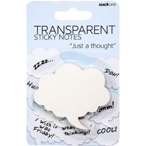 SUCK UK - Sticky Notes Bubble | Nieuwigheid Transparante School- & Kantoorbenodigdheden |Post ITS, Wit, 6 x 7 cm