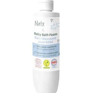 Naty Baby Foam Wash 240ml – Zonder tranen, geurvrij, 98% van natuurlijke oorsprong, vegan, COSMOS Natural gecertificeerd, getest op gevoelige huid, SLS/SLES-vrij, schuimende reiniger voor baby’s