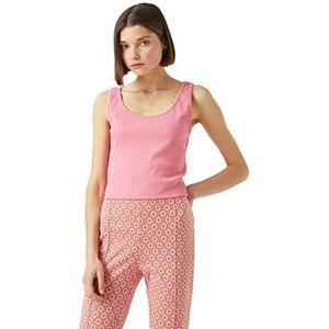 Koton Tanktop voor dames, spaghettibandjes, vierkante hals, Roze (280), S