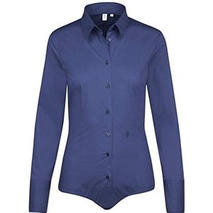 Seidensticker Hemdblouse voor dames, lange mouwen, slim fit, met patroon, strijkvrij, blouse, marineblauw, 34