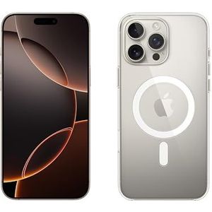 Apple iPhone 16 Pro Max (1 TB) - Naturel titanium + Doorzichtig hoesje met MagSafe