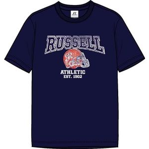 RUSSELL ATHLETIC State-s/S Crewneck Tee T-shirt voor heren, blauw, L