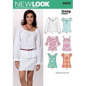 Simplicity New Look patroon 6892 dames tops, maat A (34-36-38-40-42)