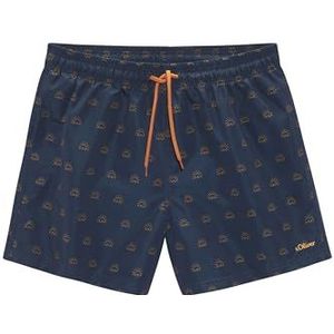 Navy - Zwembroek - Mango Print - Klassieke Taillehoogte