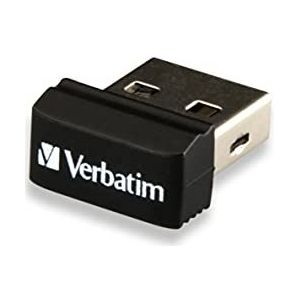 Verbatim 97464 Store 'n' Stay NANO USB-drive - 16 GB, een kleine USB-Stick met USB 2.0-interface, super slank Ontwerp, zwart