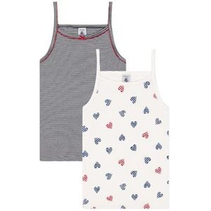 Petit Bateau - Set van 2 Tanktops - Wit - Katoen - Hartjesprint